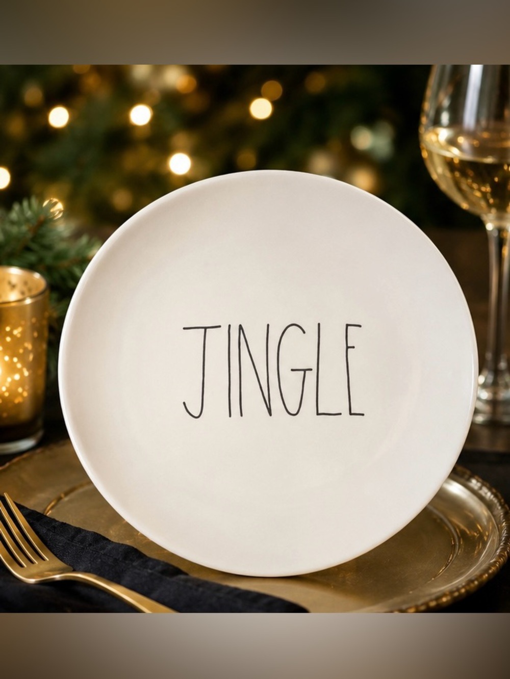Rae Dunn JINGLE dinner plate size 8.25”